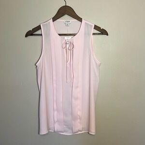 NWT‎ J Crew Sleeveless Pleated Tie-neck Top Blouse Pink XS Office Career